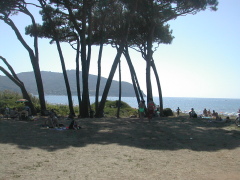 The public beaches on the Bay of Baratti are easily accessible and offer a view of Populonia in the distance.